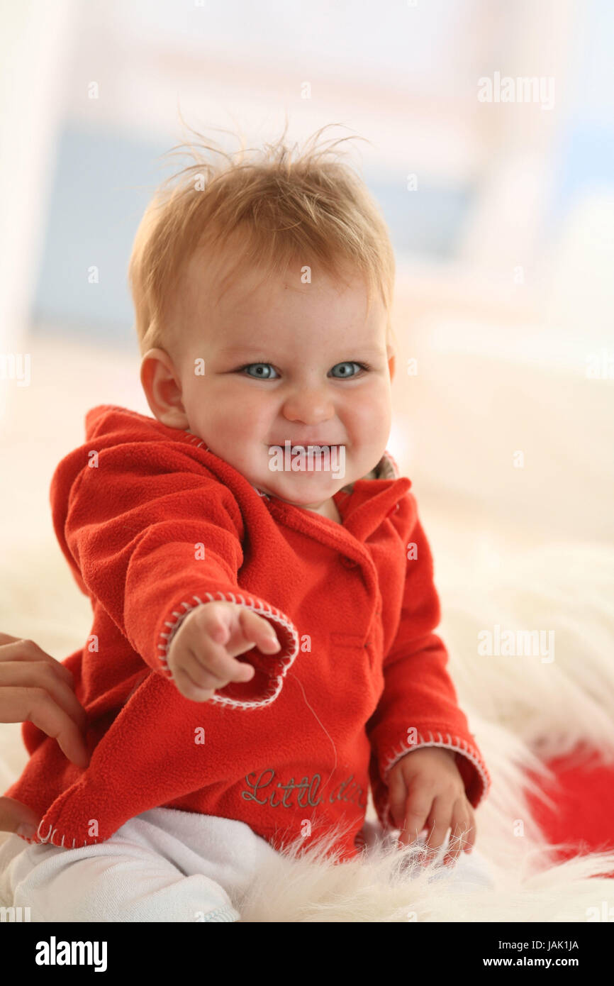 Baby, 8 Monate, Porträt, Stockfoto