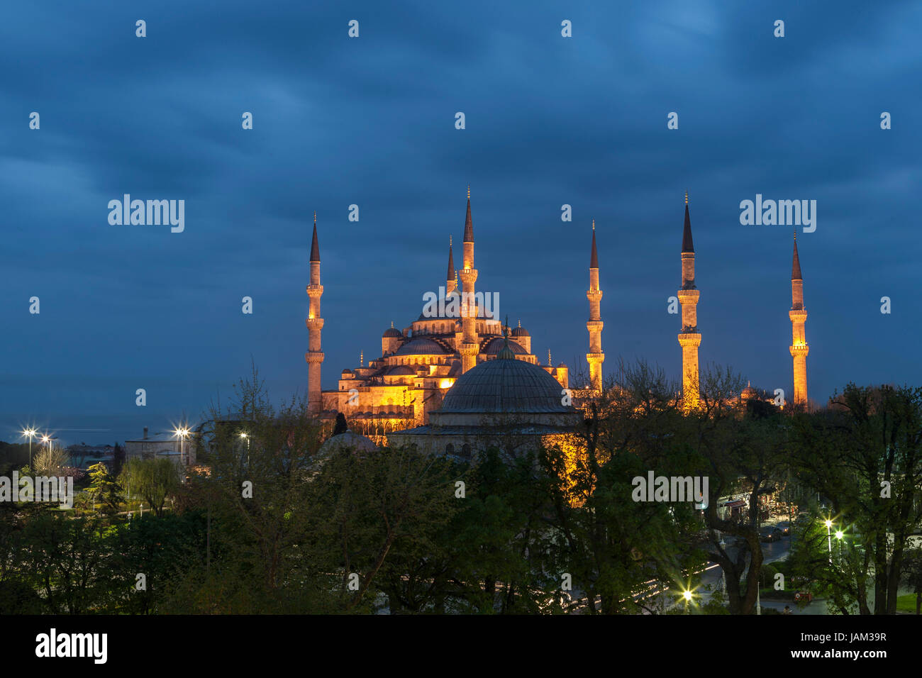 Die blaue Moschee (Sultan Ahmet Camii), Sultanahmet, Istanbul, Türkei Stockfoto