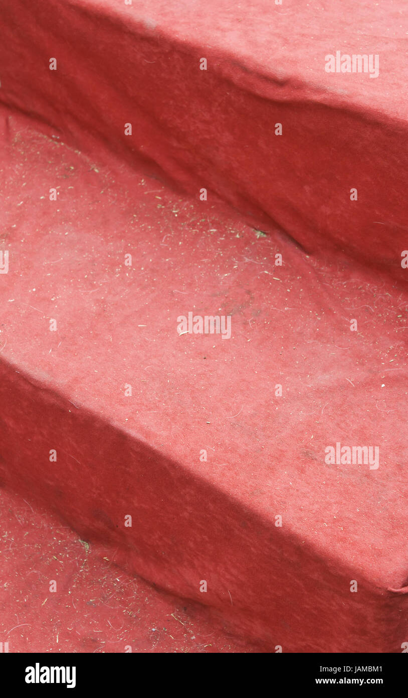 Treppe mit rotem Tuch und Schritte, feiern und Veranstaltungen Stockfoto