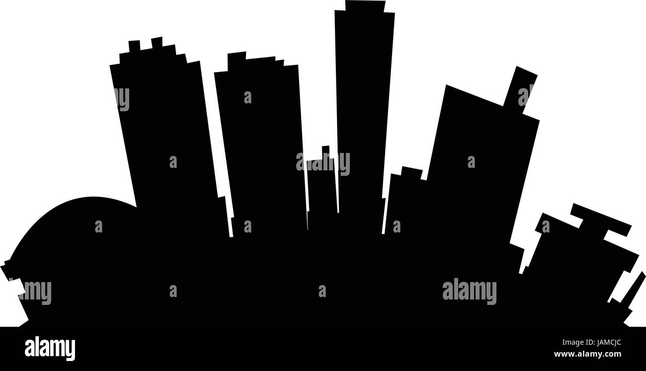 Cartoon Skyline Silhouette der Stadt Fort Worth, Texas, USA. Stock Vektor