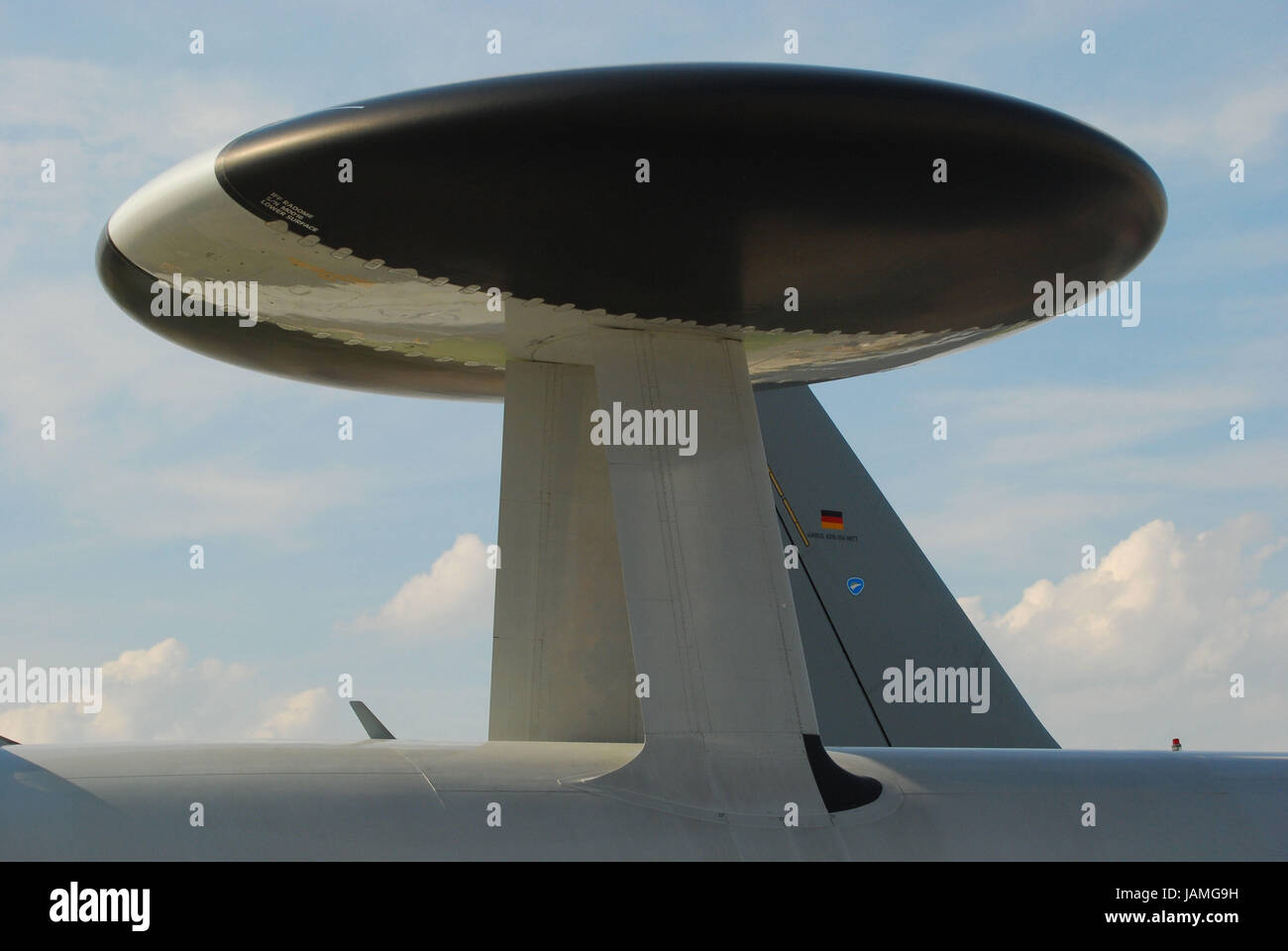 Militärische Luftfahrt, AWACS, Radarantenne, Überwachung, detail, Stockfoto