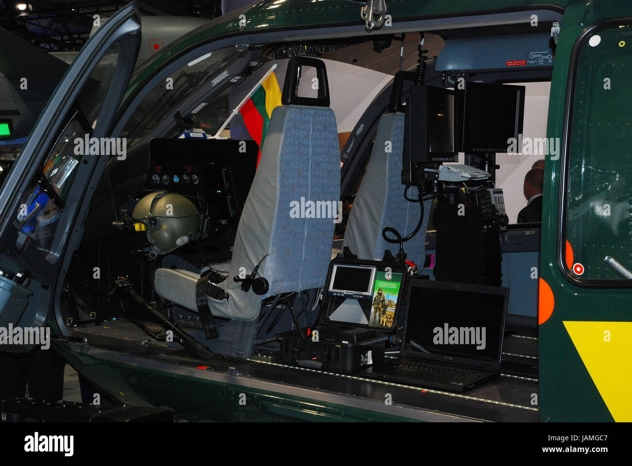 Militär, Hubschrauber, innen, technische Ausrüstung, Stockfoto