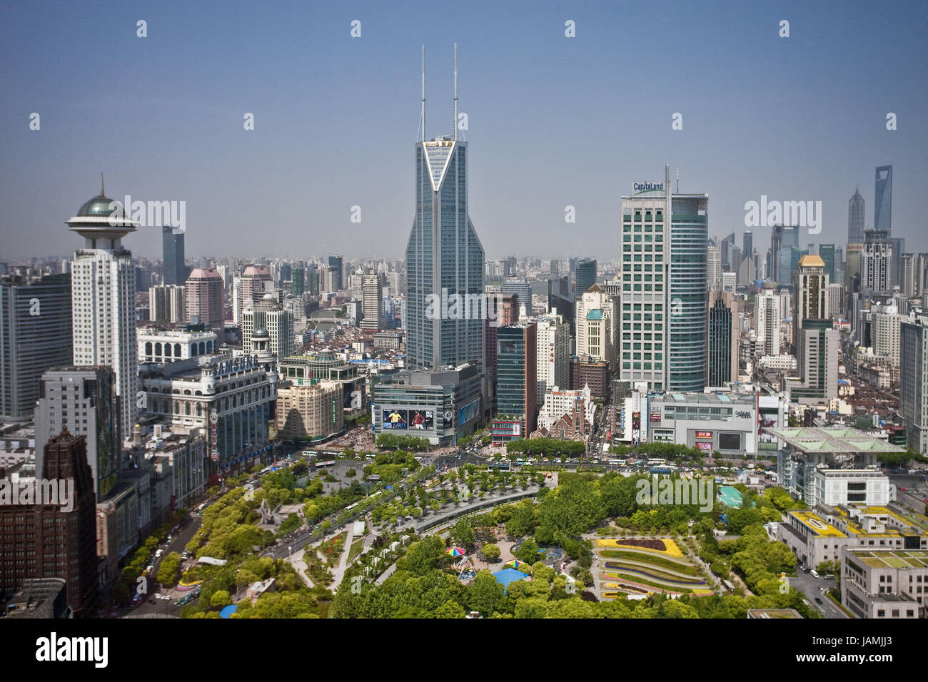 Blick auf China, Shanghai, die Stadt, Platz des Volkes, Stockfoto