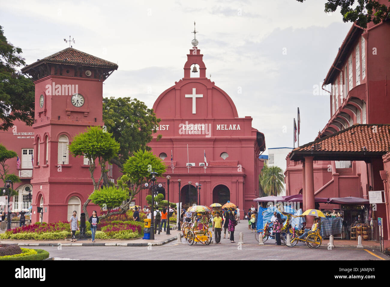 Malaysia, Malacca, niederländische Kirche, Straßenszene, Stockfoto