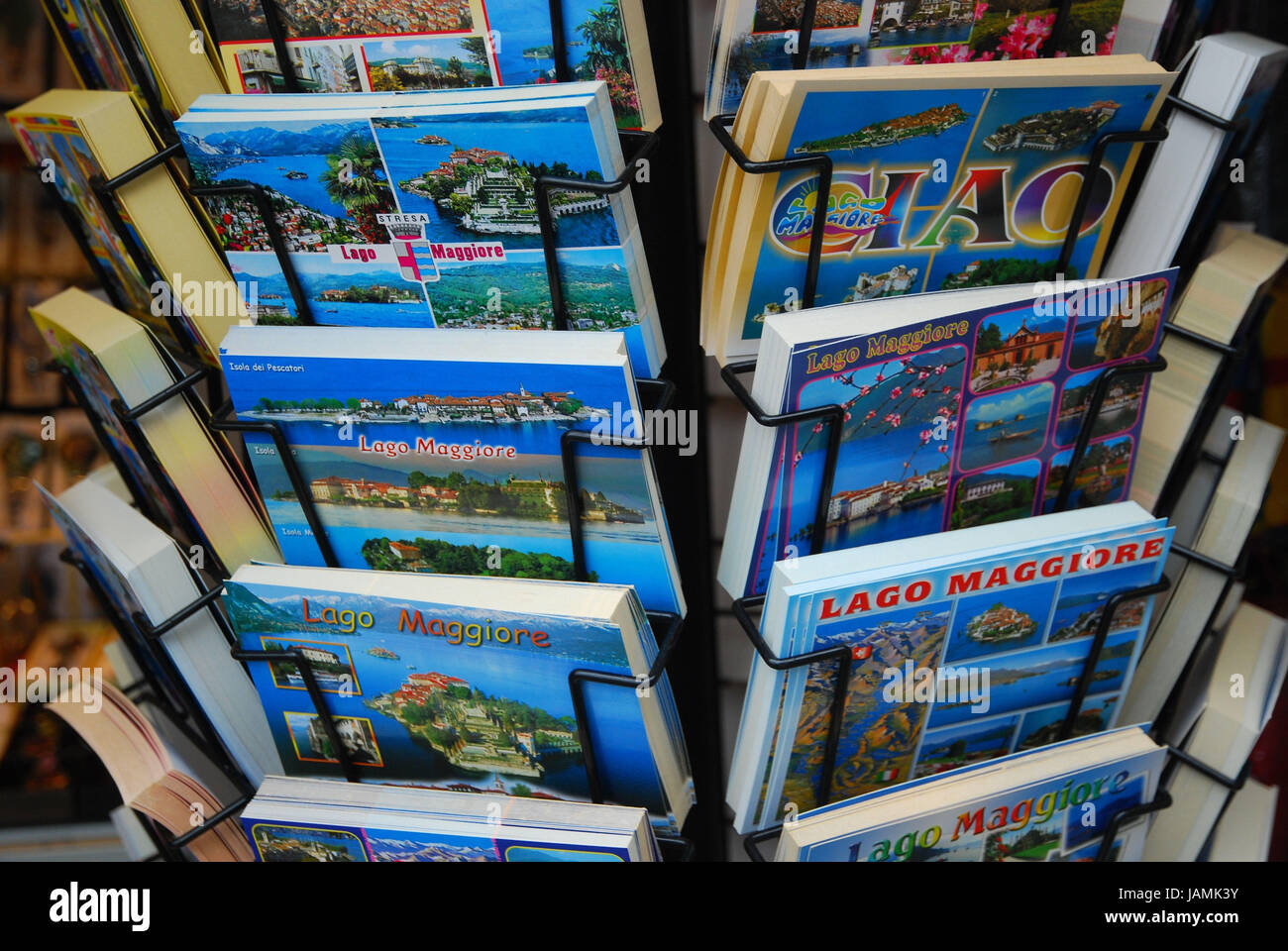 Italien, Piemont, Lago Maggiore, Stresa, Souvenirs, Postkarten, Stockfoto