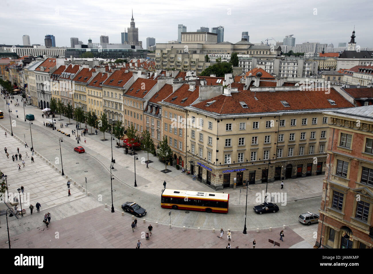 Polen, Warschau, Old Town, Hausfassaden, Schlossplatz, Stockfoto