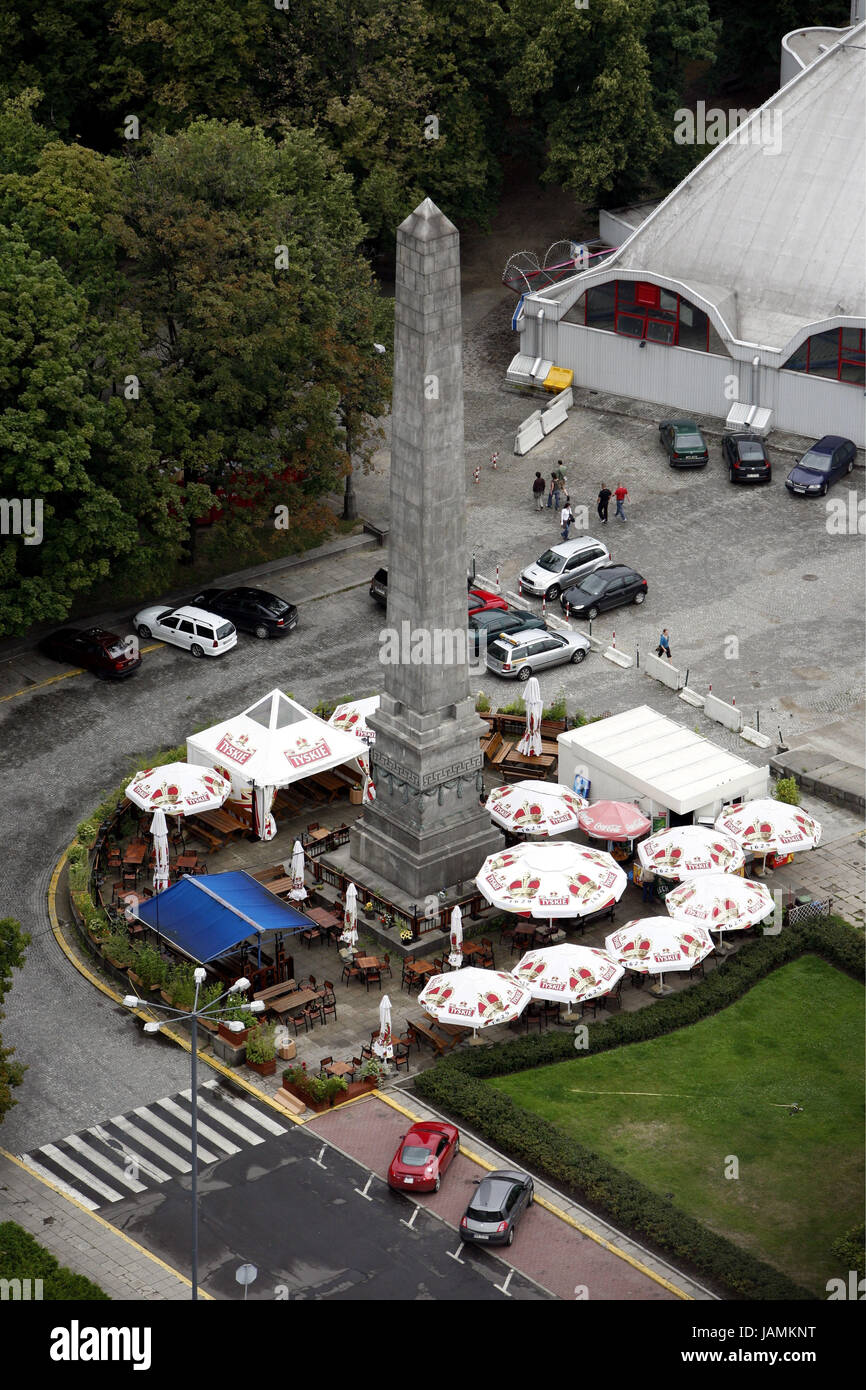 Polen, Warschau, Zentrum, Denkmal, Café, Bildschirmen, von oben, Stockfoto