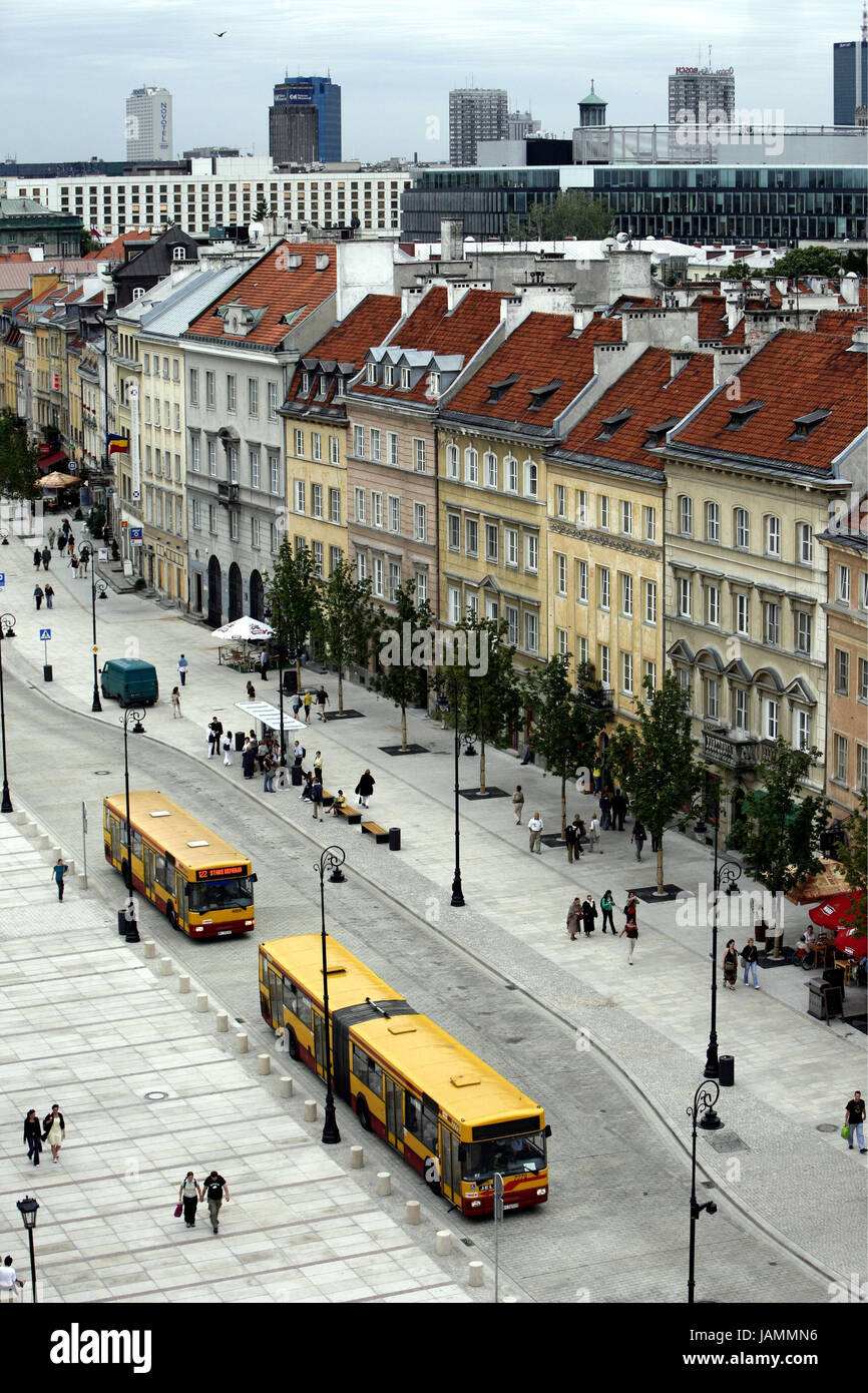 Polen, Warschau, Old Town, Hausfassaden, Schlossplatz, Stockfoto