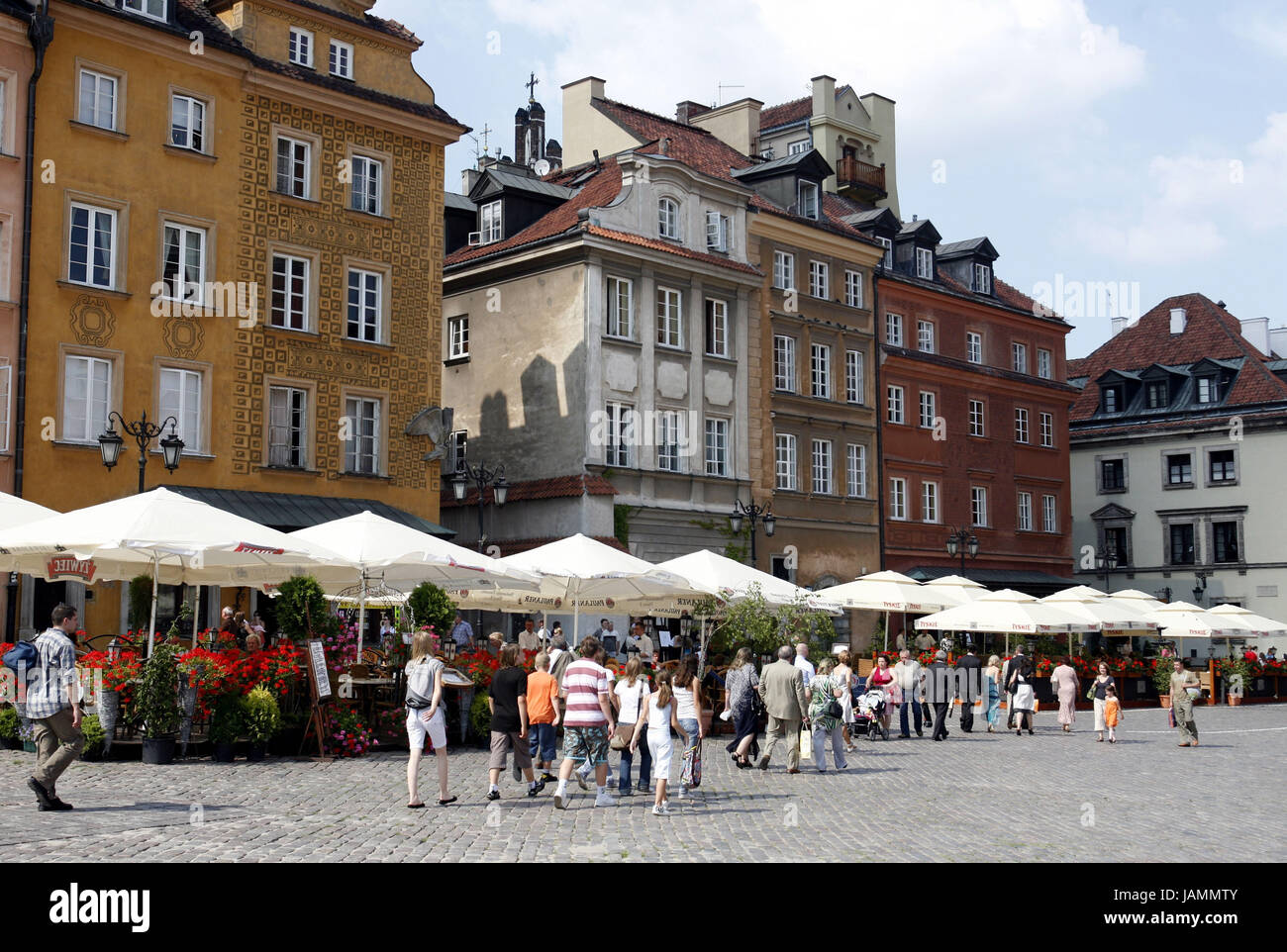 Polen, Warschau, Old Town, Schlossplatz, Fußgänger, Stockfoto