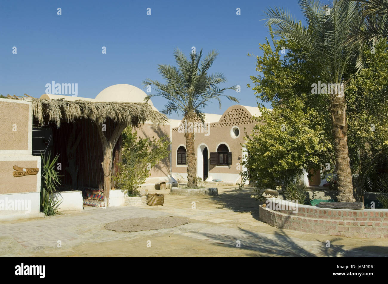Ägypten, Weiße Wüste, libysche Wüste, Farafra Oase, das Hotel el Badawiya, Stockfoto