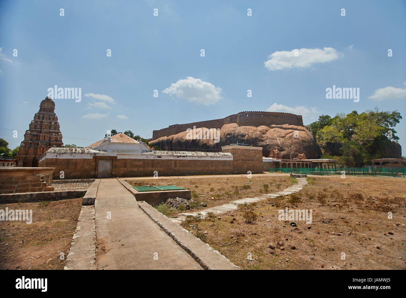 Die Thirumayam Festung ist eine 40-Hektar große Festung in der Stadt Thirumayam in Pudukkottai Karaikudi Highway in Pudukkottai Bezirk, Tamil Nadu, Indien Stockfoto