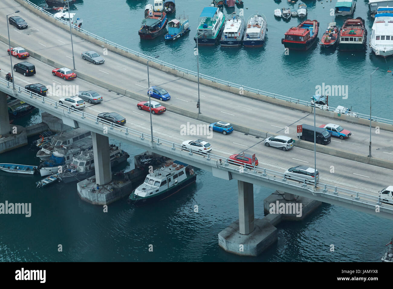 Insel östlichen Korridor Autobahn von Causeway Bay Typhoon Shelter, Causeway Bay, Hong Kong, China Stockfoto