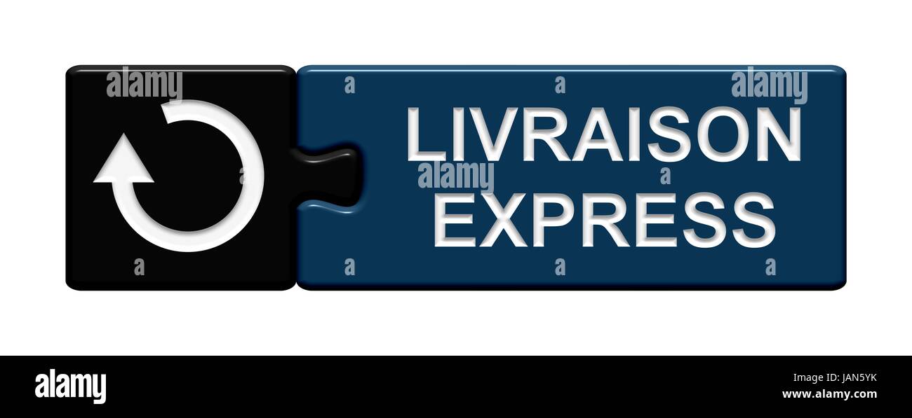 Puzzle Button: livraison Express Stockfoto