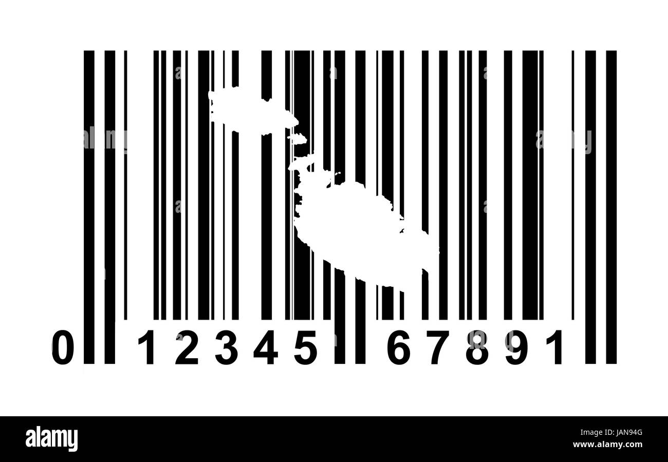 Malta einkaufen Barcode isoliert auf weißem Hintergrund. Stockfoto