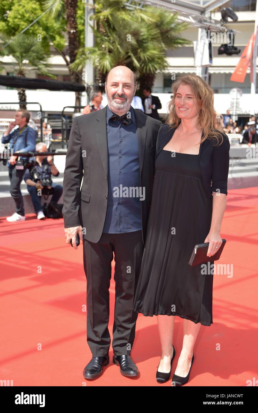 Cédric Klapisch mit seiner Frau Lola Doillon Ankunft auf dem roten Teppich für den Film "Rodin" 70. Cannes Film Festival 24. Mai 2017 Foto Jacky Godard Stockfoto