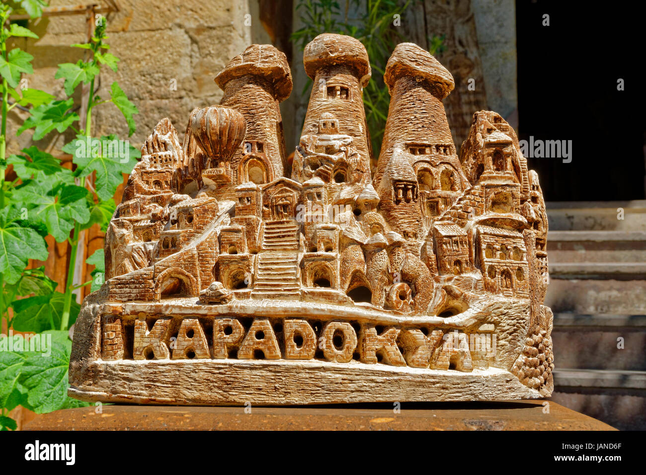 Souvenir Modell, den Charakter von Kappadokien in der Türkei darstellt. Stockfoto