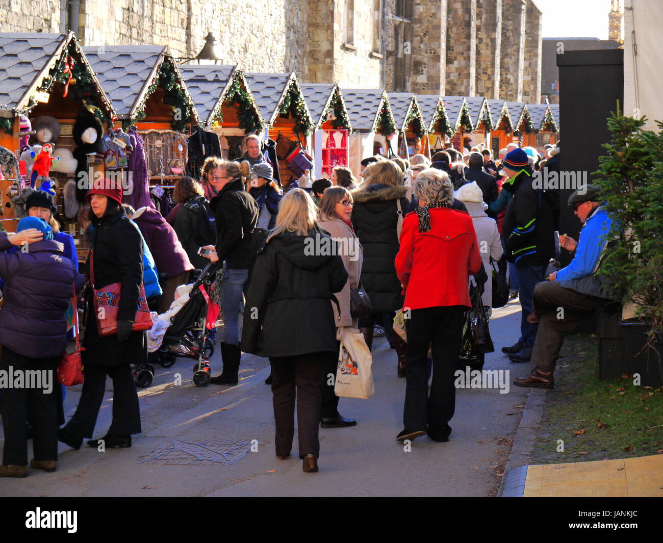 Winchester Kathedrale Cristmas Market Stockfoto