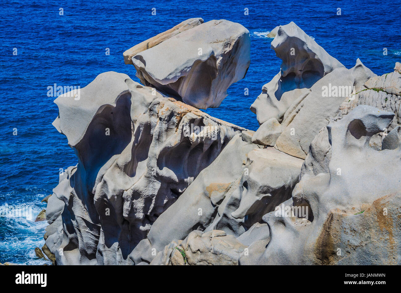Granitfelsen auf Capo Testa in der Nähe von Santa di Gallura, Sardinien, Italien Stockfoto