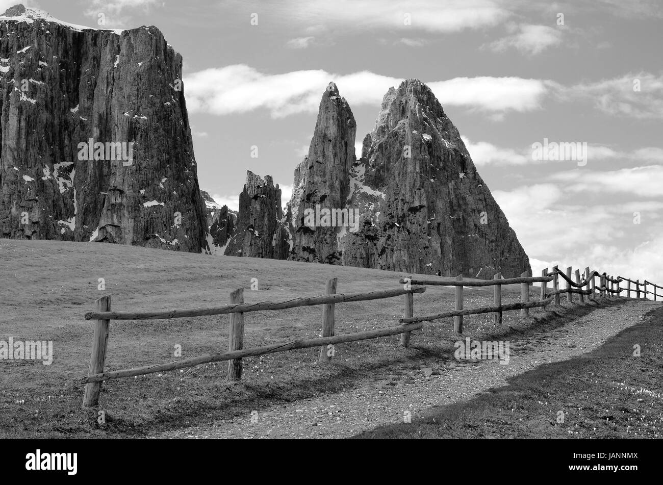 Schlern Seiser Alm Kastelruth Stockfoto