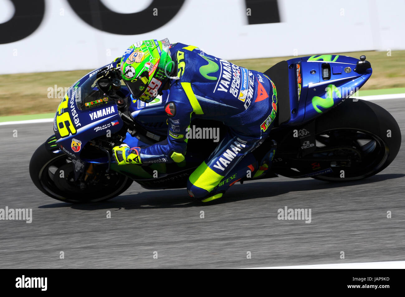 MUGELLO - Italien, Juni 2: Italienische Yamaha-Fahrer Valentino Rossi in 2017 MotoGP GP von Italien am 2. Juni 2017 Stockfoto