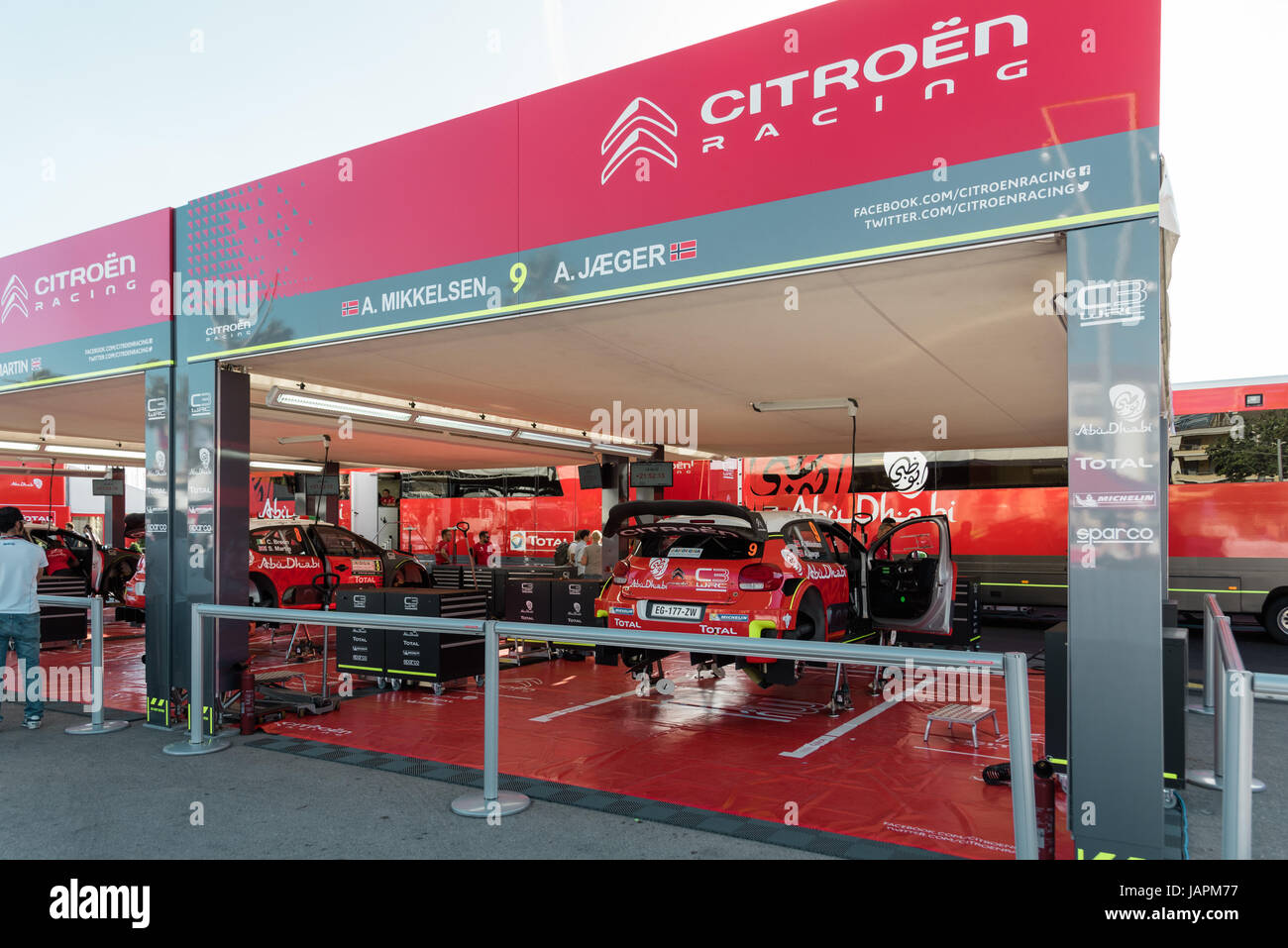 Alghero, Italien, 7. Juni 2017. Rally d ' Italia Sardegna. Citroen Racing Box. Bildnachweis: Giacomo Altamira/Alamy Live News Bildnachweis: Giacomo Altamira/Alamy Live-Nachrichten Stockfoto