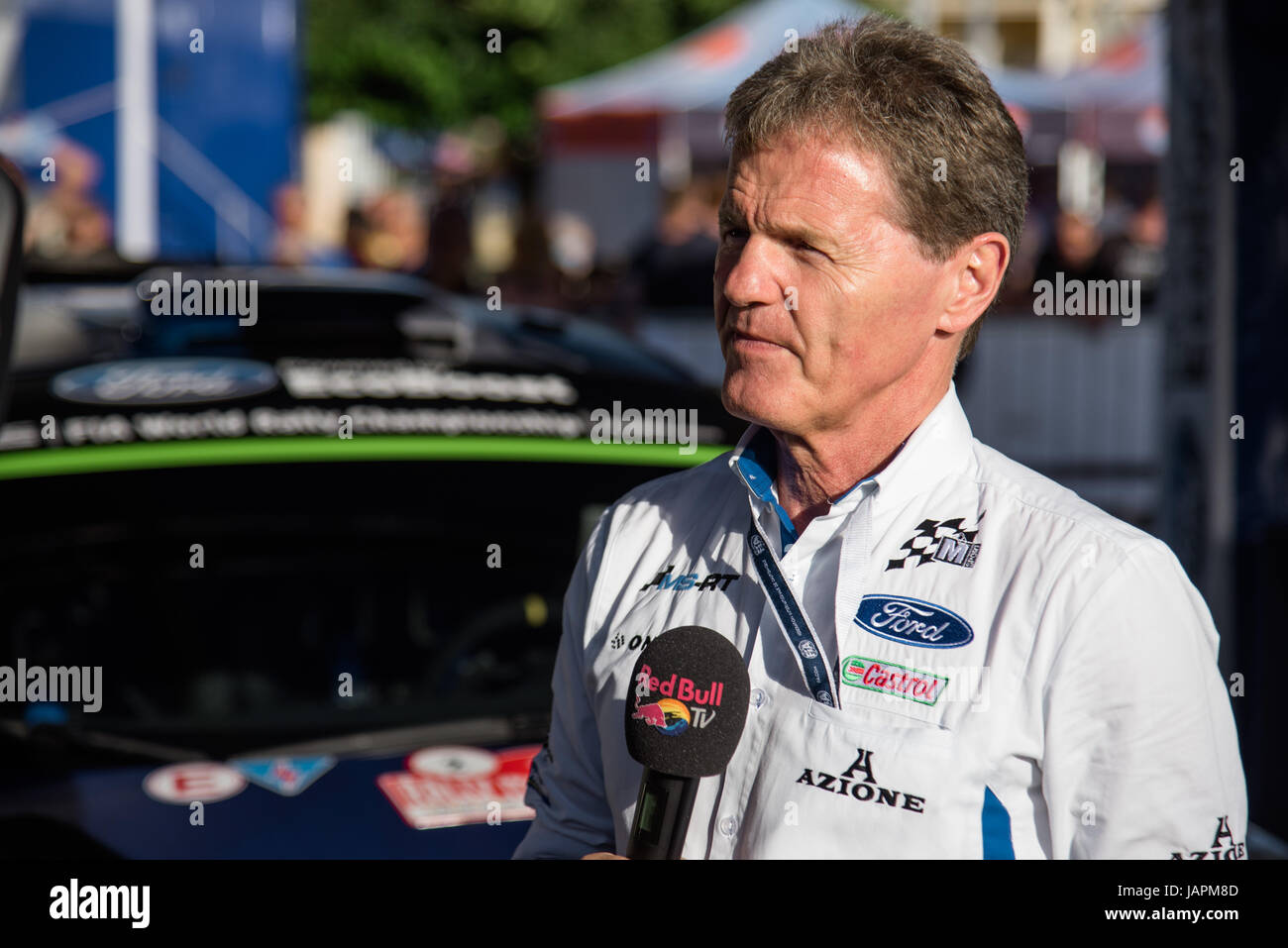 Alghero, Italien, 7. Juni 2017. Rally d ' Italia Sardegna 2017, 7. Etappe der Rallye-Weltmeisterschaft. M-Sport team principal Malcolm Wilson in einem Interview. Bildnachweis: Giacomo Altamira/Alamy Live News Bildnachweis: Giacomo Altamira/Alamy Live-Nachrichten Stockfoto