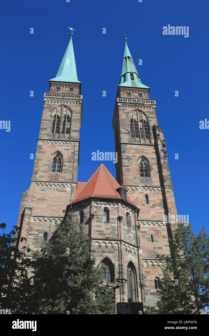 Nürnberg, St. Sebaldus-Kirche, St. Sebald, Sebalduskirche, Middle Franconia, Bayern, Deutschland Stockfoto