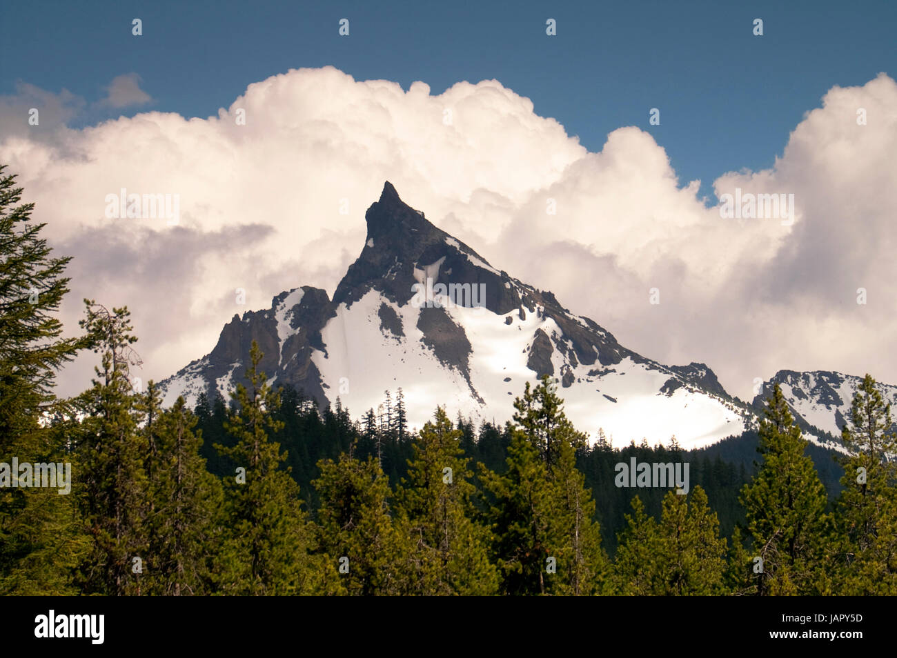 Der Oregon hohe Kaskade hat mehrere Gipfel über 9.000 Fuß, und dies ist eines der malerischsten Stockfoto