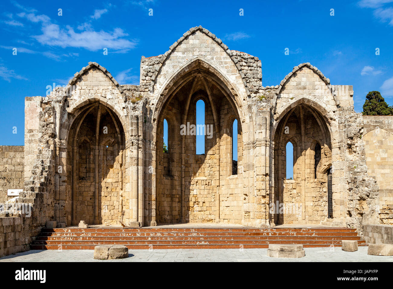 Kirche der Jungfrau von der Burgh, Altstadt von Rhodos, Rhodos, Griechenland Stockfoto