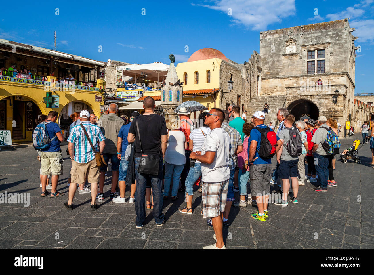 Ippokratous Square, Altstadt von Rhodos, Rhodos, Griechenland Stockfoto