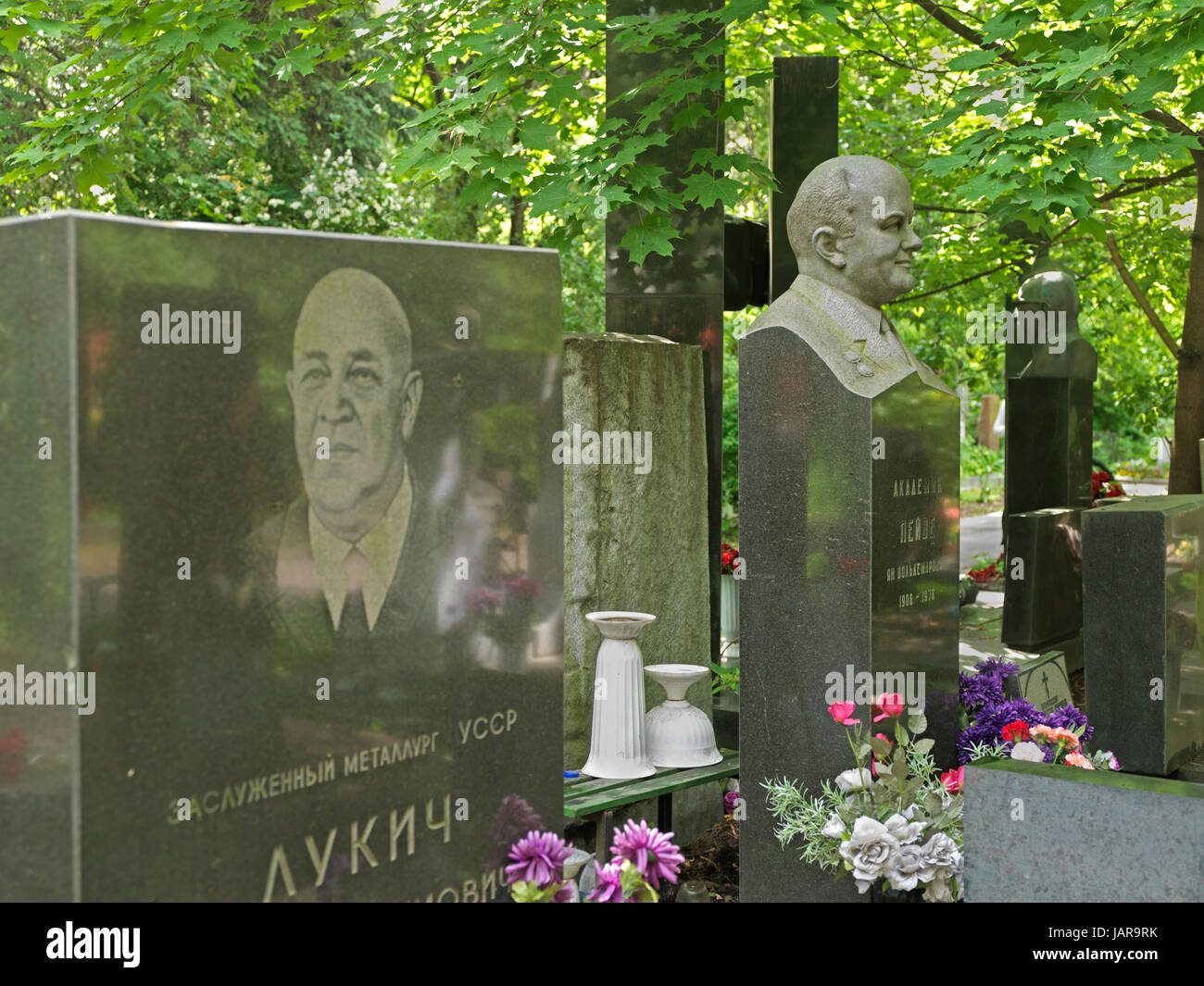 Nowodewitschy-Friedhof im Kloster und Kloster Nowodewitschi, Moskau, Russland, Nowodewitschi-Friedhof, Moskau, Russland Stockfoto