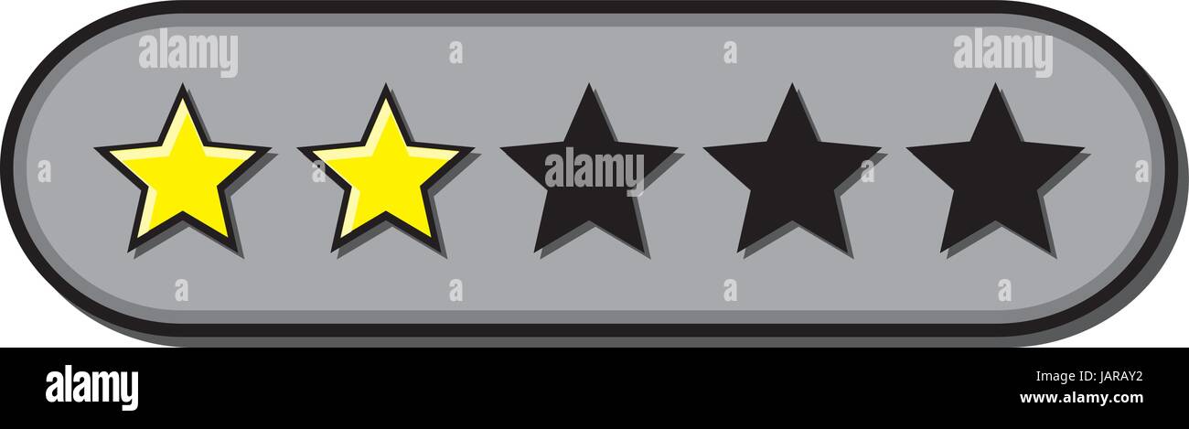 Bewertungssterne Vektor für Bewertungen mit 2 Sternen bewertet Stock Vektor
