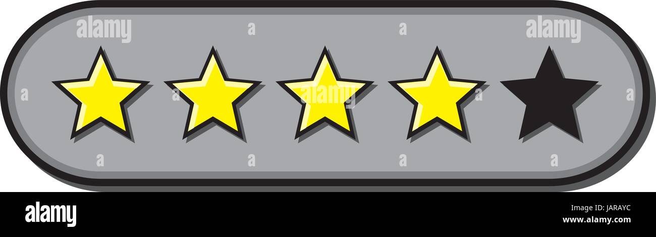 Bewertungssterne Vektor für Bewertungen mit 4 Sternen bewertet Stock Vektor