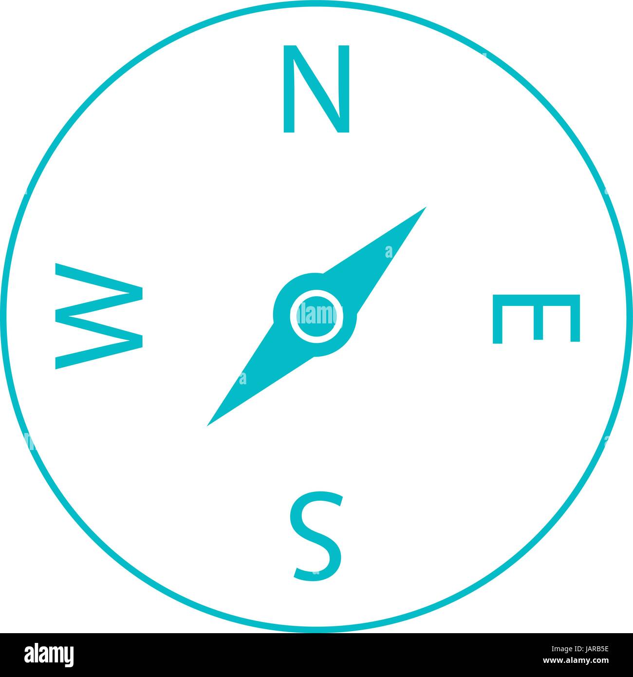 Kompass-Symbol in einfachen flachen Vektor-Design-Stil Stock Vektor