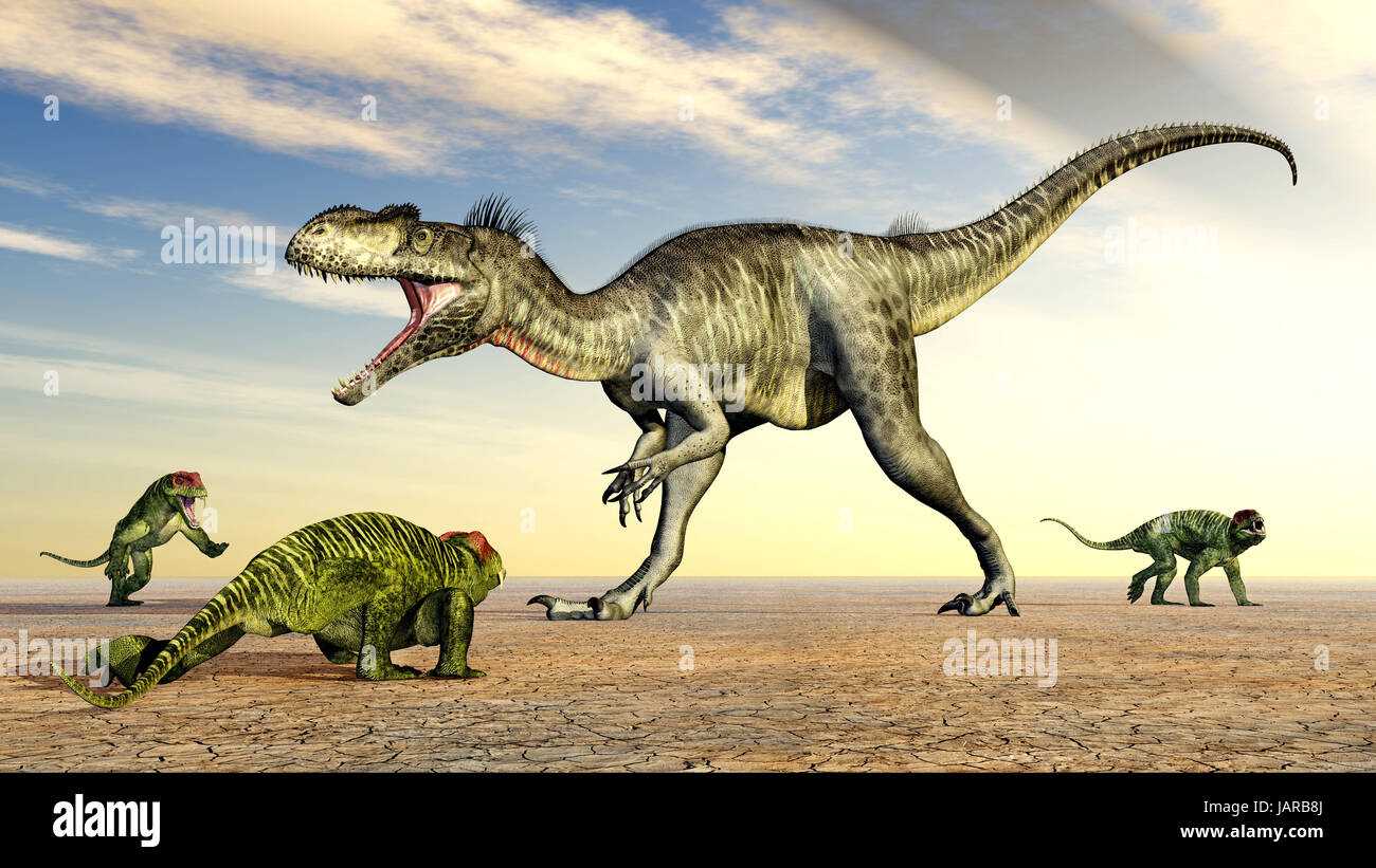 Megalosaurus und doliosauriscus Stockfoto