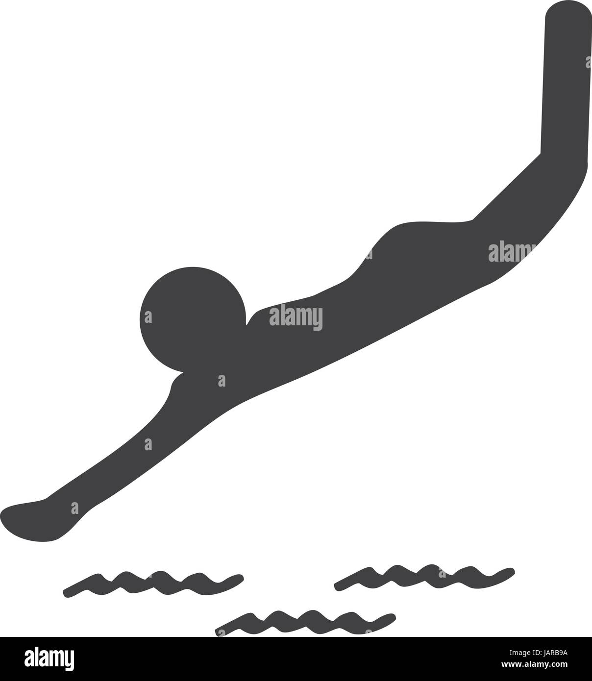 Einfach tauchen Icon-Vektor mit Mann ins Wasser tauchen Stock Vektor