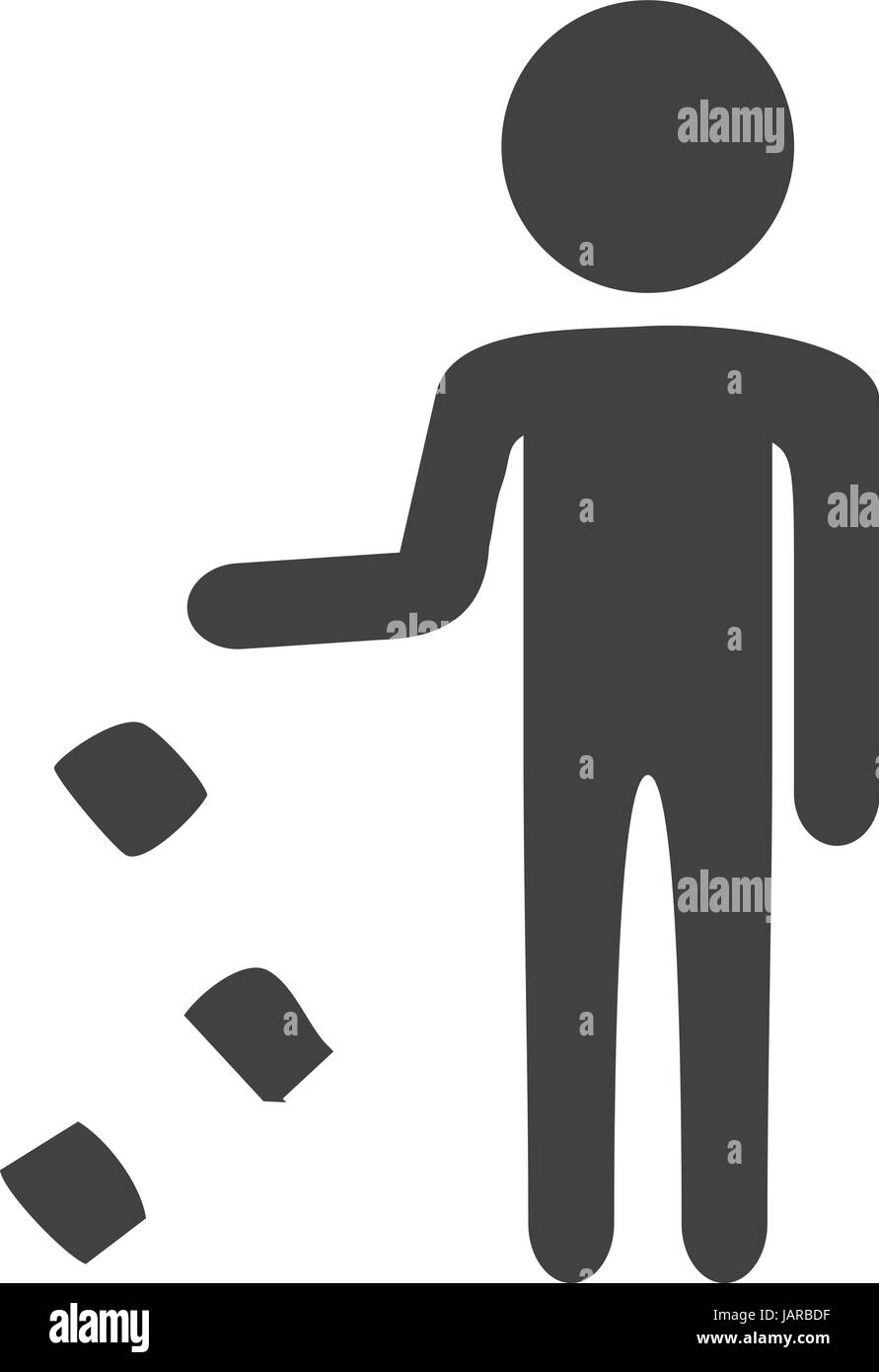Einfachen Vektor einer Person Müll Müll Stock Vektor