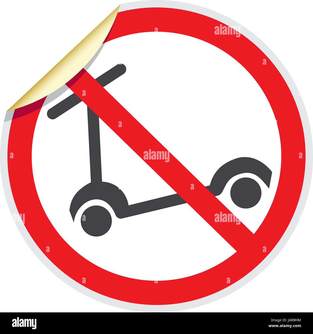 Kein Scooter-Zeichen in der Vektor-Darstellung verboten Aktivitäten Stock Vektor