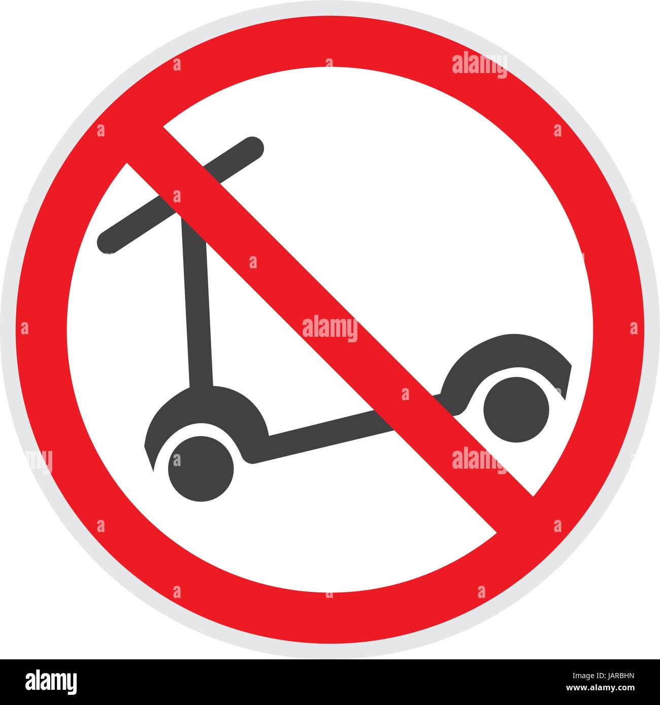 Kein Scooter-Zeichen in der Vektor-Darstellung verboten Aktivitäten Stock Vektor