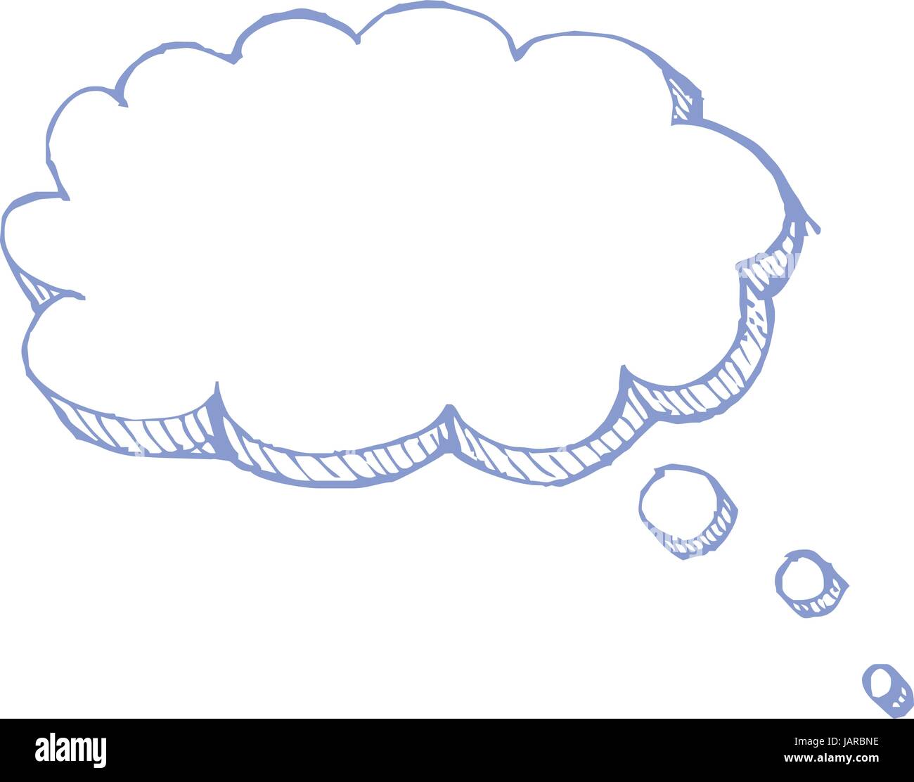 Gedankenblase oder Blase im skizzierten Vektor-Stil Stock Vektor