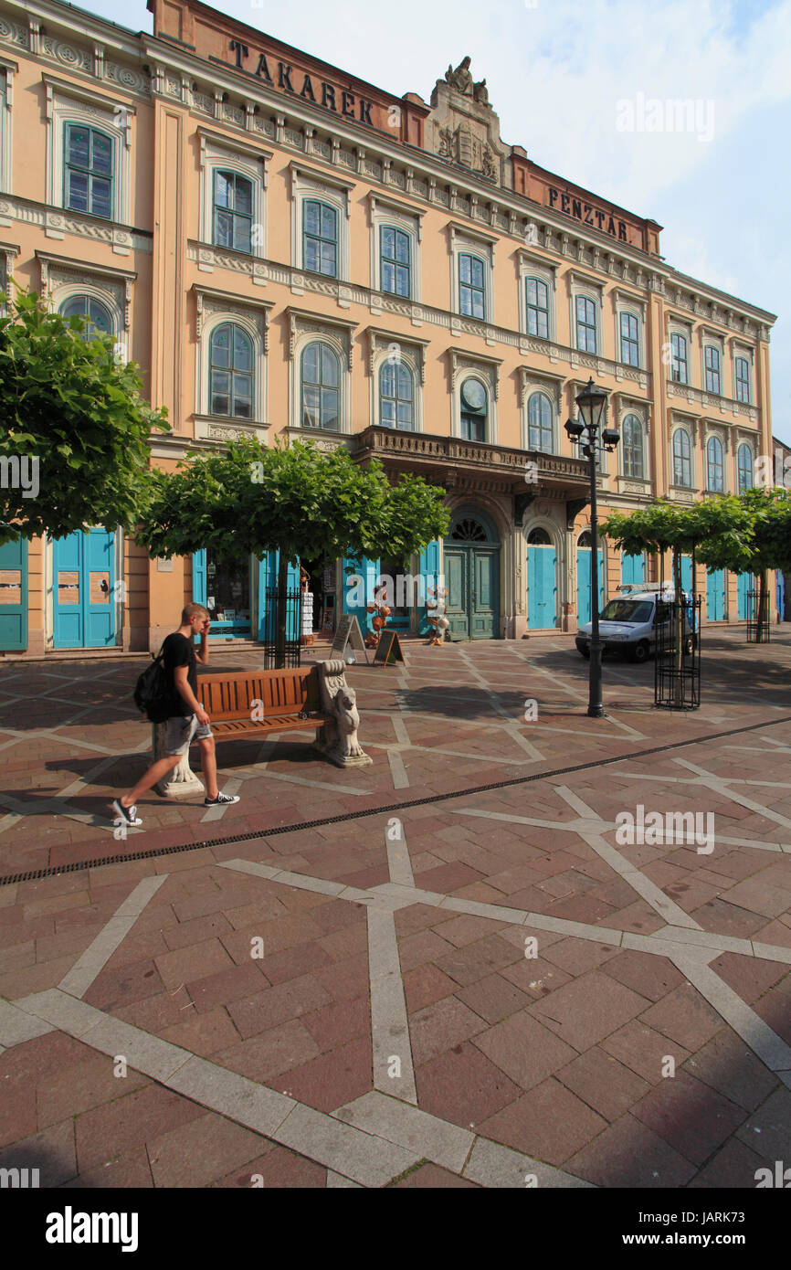 Ungarn, Esztergom, SzŽchenyi Platz, ehemalige Sparkasse, Stockfoto