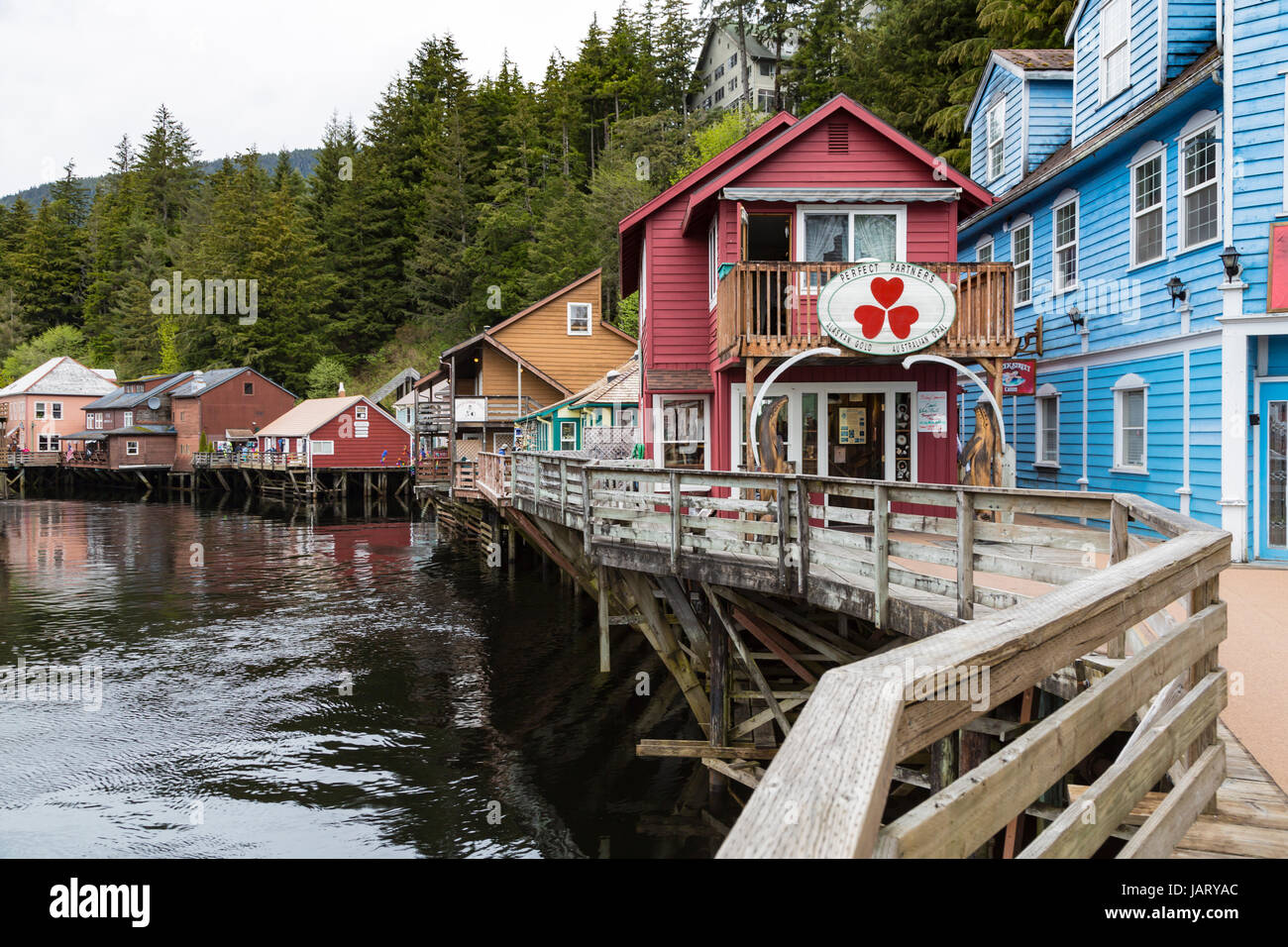 Creek Street in Ketchikan, Alaska, USA. Stockfoto