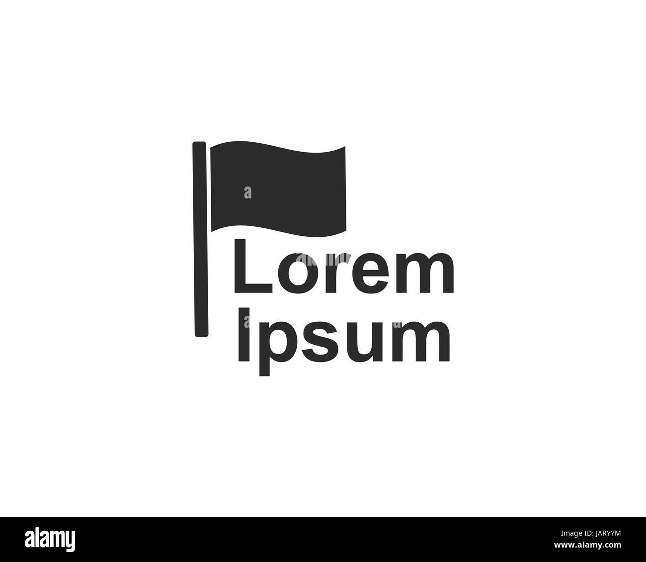 Firmenlogo mit Flagge Stock Vektor