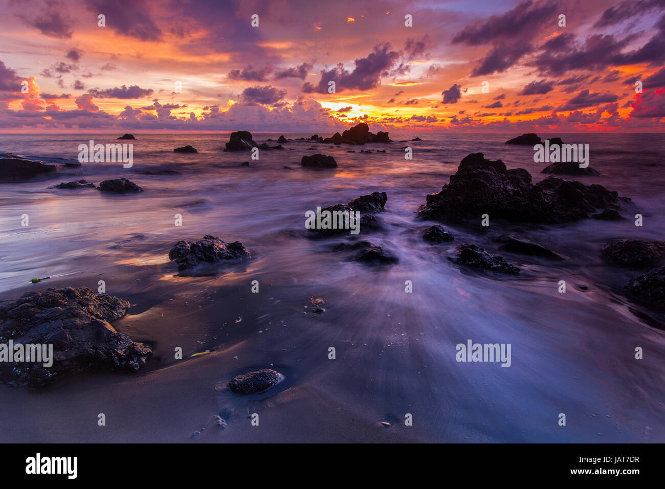 Sunset Taduma Beach Stockfoto