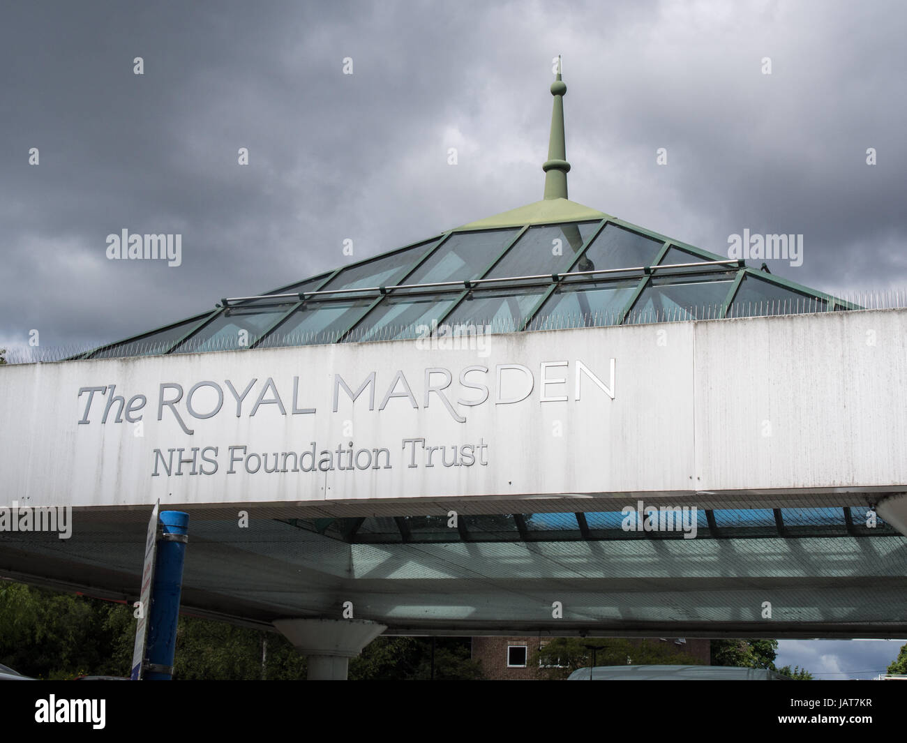 Die Hauptrezeption im Royal Marsden Hospital in Sutton, London. Stockfoto