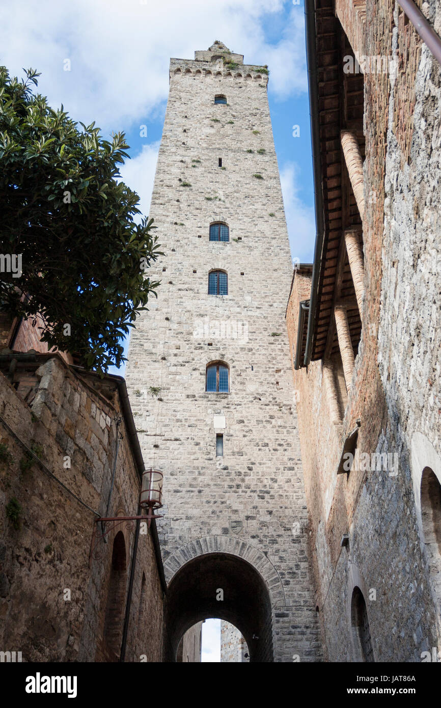 Italien Toskana San Gimignano der Torre Grossa hoch 54 Meter gebaut 1300 1311 Stockfoto
