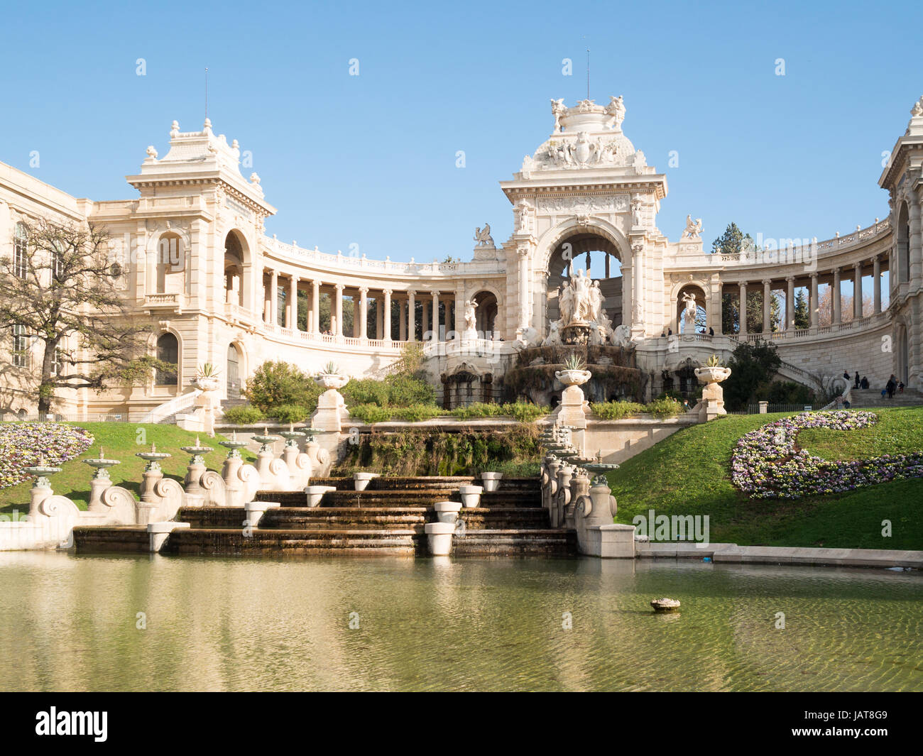 Palais Longchamp Garten Brunnen Stockfoto