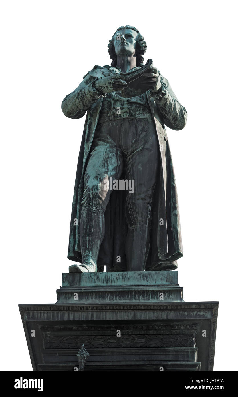 Statue von Friedrich Schiller in Wien, isoliert Stockfoto