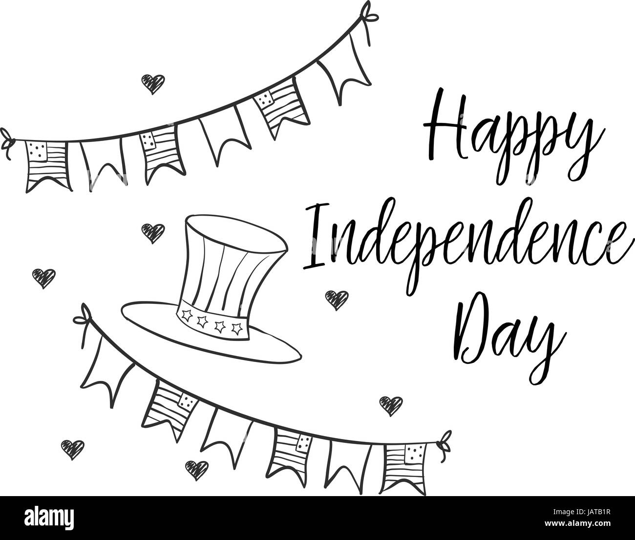 Kollektion Lager Karte Independence day Stock Vektor