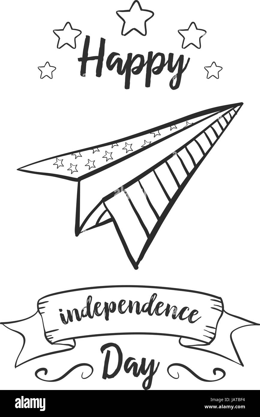 Karten ziehen für Independence day Stock Vektor